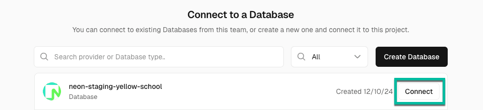 Connect a Vercel Project